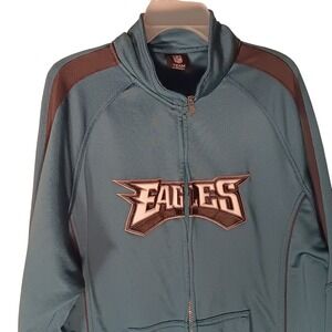 NFL Philadelphia‎ Eagles Track Jacket Zip Up Teal Blue Mens Football Apparel